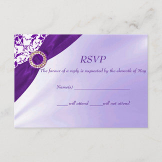 Paarse RSVP-kaarten RSVP Kaartje