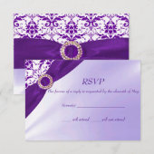 Paarse RSVP-kaarten RSVP Kaartje (Voorkant / Achterkant)