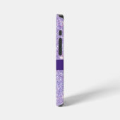 Paarse ruban zilveren glitter op maat iPhone hoesje (Linkerkant)