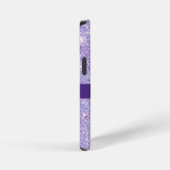 Paarse ruban zilveren glitter op maat iPhone hoesje (Rechterkant)