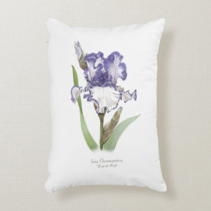 Paarse Ruffled Iris Floral Botanical Art Accent Kussen