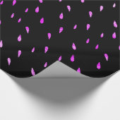 Paarse ruggengraat Faux Metallic Black Cadeaupapier (Hoek)