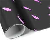 Paarse ruggengraat Faux Metallic Black Cadeaupapier (Rol Hoek)