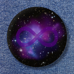Paarse ruimte afbeelding ronde button 5,7 cm