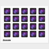 Paarse ruimte afbeelding vierkante sticker (Vel)