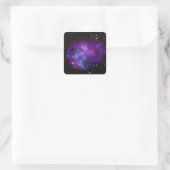Paarse ruimte afbeelding vierkante sticker (Tas)