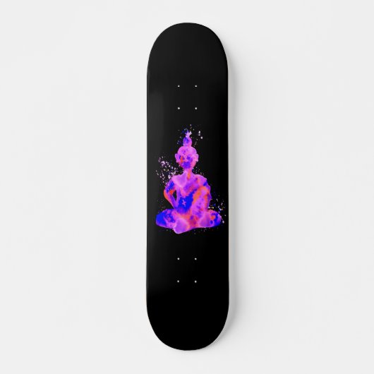 Paarse Ruimte Budda Silhouet Persoonlijk Skateboard (Voorkant)