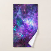 Paarse Ruimte Galaxy Cosmic Spacey Blauwgroen Roze Bad Handdoek (Handdoek)