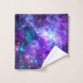 Paarse Ruimte Galaxy Cosmic Spacey Blauwgroen Roze Bad Handdoek (Wasdoekje)