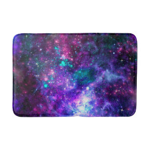 Paarse ruimte Galaxy Cosmic Spacey Blauwgroen roze Badmat