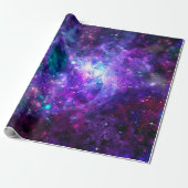 Paarse ruimte Galaxy Cosmic Spacey Blauwgroen roze Cadeaupapier (Uitgerold)