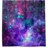 Paarse ruimte Galaxy Cosmic Spacey Blauwgroen roze Douchegordijn (Voorkant)