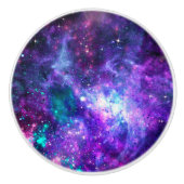 Paarse ruimte Galaxy Cosmic Spacey Blauwgroen roze Keramische Knop (Voorkant)