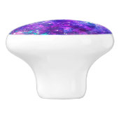 Paarse ruimte Galaxy Cosmic Spacey Blauwgroen roze Keramische Knop (Zijkant)