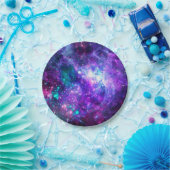 Paarse ruimte Galaxy Cosmic Spacey Blauwgroen roze Papieren Bordje (Feest)