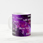 paarse ruimte marmeren werveling Mega stad Koffiemok (Voorkant links)