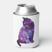 Paarse ruimte Nebula Cat Blikjeskoeler (Blikje Voorkant)