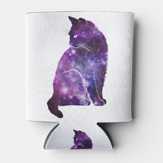 Paarse ruimte Nebula Cat Blikjeskoeler (Voorkant)