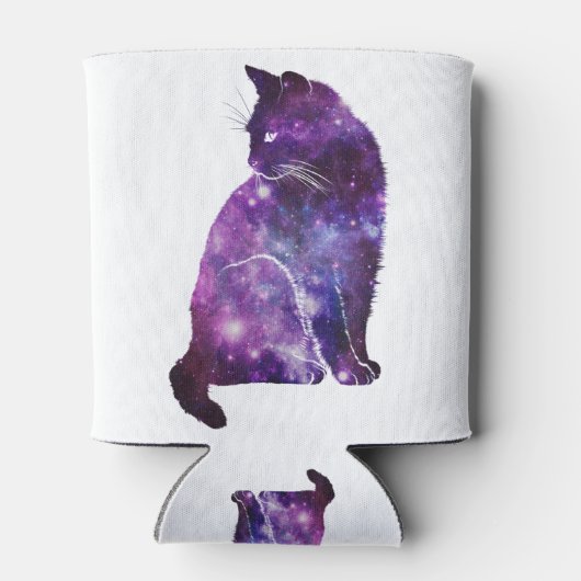 Paarse ruimte Nebula Cat Blikjeskoeler (Achterkant)