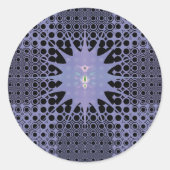 Paarse ruimte ronde sticker (Voorkant)