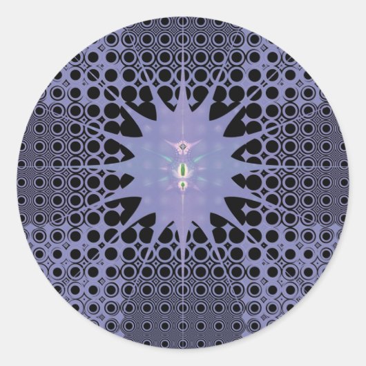 Paarse ruimte ronde sticker (Voorkant)