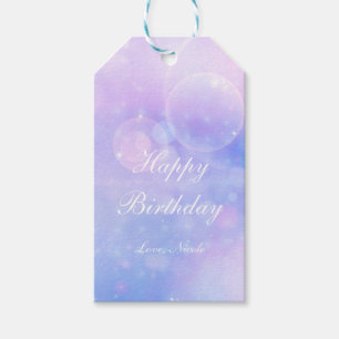 Paarse Ruimtelichten Kosmische Melkweg Feest Cadea Cadeaulabel