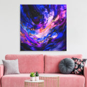 Paarse ruimtenevel in alcoholinkt canvas afdruk (Insitu (Woonkamer))