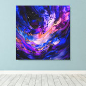 Paarse ruimtenevel in alcoholinkt canvas afdruk (Insitu (Houten vloer))