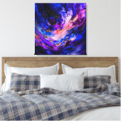 Paarse ruimtenevel in alcoholinkt canvas afdruk (Insitu (Slaapkamer))