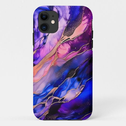 Paarse ruimtenevel in alcoholinkt Case-Mate iPhone case (Achterkant)