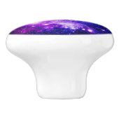 Paarse ruimtesterren keramische knop (Zijkant)