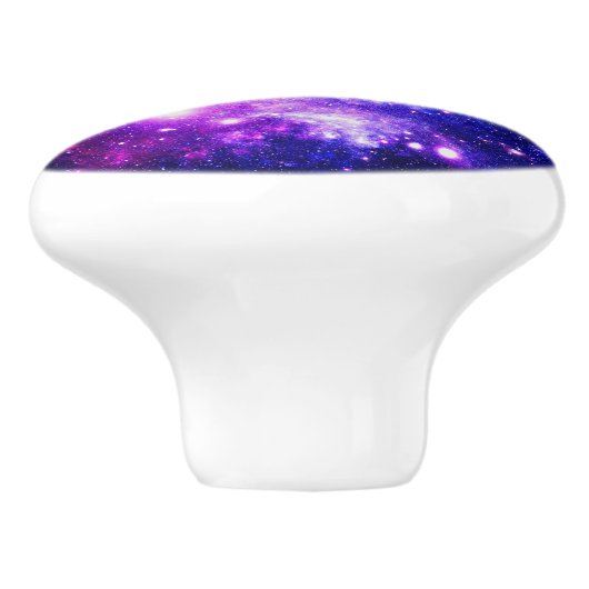 Paarse ruimtesterren keramische knop (Zijkant)