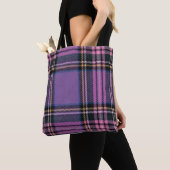 Paarse ruit tote bag (Dichtbij)