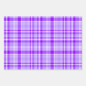 Paarse ruit, zwart & wit inpakpapier vel (Voorkant)