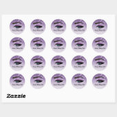 Paarse ruit zweeft ogen | make-up kunstenaar ronde sticker (Vel)