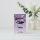 Paarse ruit zweeft ogen | make-up kunstenaar visitekaartje (Staand voorkant)