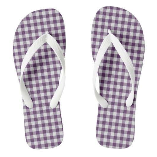 Paarse ruiten teenslippers (Voetbed)
