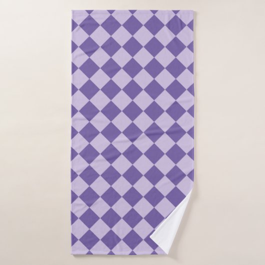 Paarse ruitpatroon van Checker Badhanddoek (Badhanddoek)