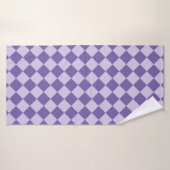 Paarse ruitpatroon van Checker Badhanddoek (Badhanddoek)