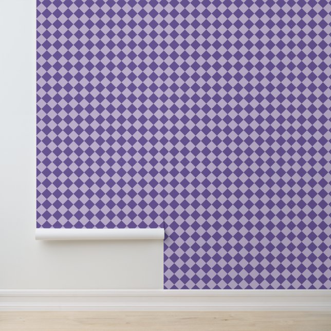 Paarse ruitpatroon van Checker Behang (Applicatie)