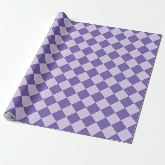 Paarse ruitpatroon van Checker Cadeaupapier (Uitgerold)