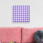 Paarse ruitpatroon van Checker Canvas Afdruk (Insitu (Woonkamer))