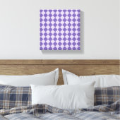 Paarse ruitpatroon van Checker Canvas Afdruk (Insitu (Slaapkamer))