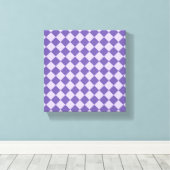Paarse ruitpatroon van Checker Canvas Afdruk (Insitu (Houten vloer))