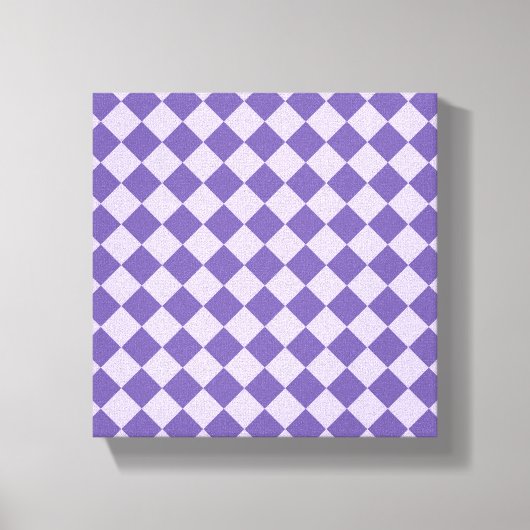 Paarse ruitpatroon van Checker Canvas Afdruk (Voorkant)