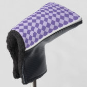 Paarse ruitpatroon van Checker Golfheadcover (3/4 voorkant)