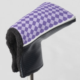 Paarse ruitpatroon van Checker Golfheadcover