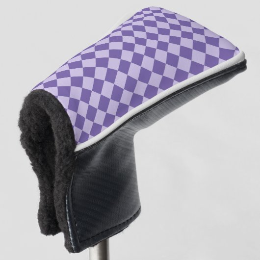 Paarse ruitpatroon van Checker Golfheadcover (3/4 voorkant)