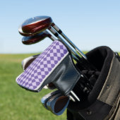 Paarse ruitpatroon van Checker Golfheadcover (Insitu)