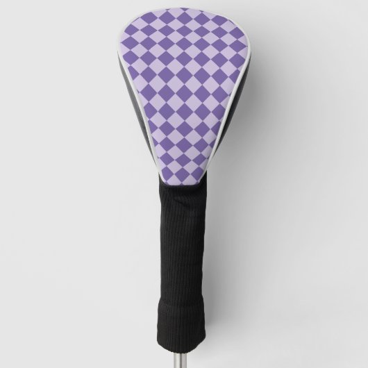 Paarse ruitpatroon van Checker Golfheadcover (Voorkant)